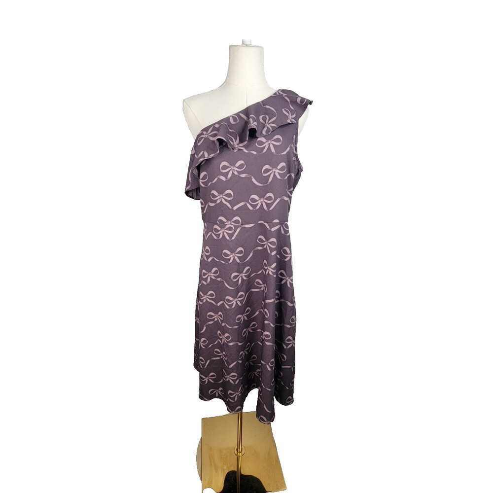 NWT BANANA REPUBLIC Bow Print One Shoulder Mini Dress Size 10